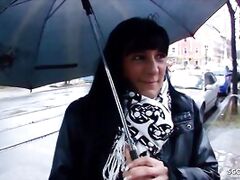German MILF in Leather Leggings Picked up and Fucked on the Street