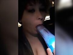 Shy Girl with Dildo in her Mouth