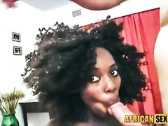 Beautiful ebony model quick peeks at cam while taping sex vid