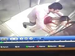 Couple caught fucking in the elevator