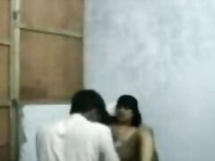 Horny bangla guy sucking juicy tits of hot girlfriend while she sucks his dick and balls during sex foreplay and fucked on a chair and seducing.