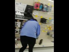 Tall girl ass in the supermarket