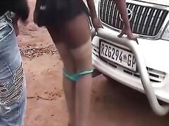 african babe picked up for outdoor fuck
