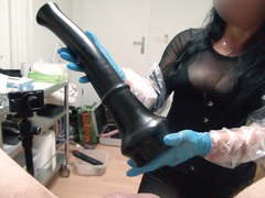 Horsecock, horse huge dildo, gyno exam, nurse, doctor