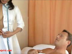 Asian nurse get anal dp from two cock and cum in mouth