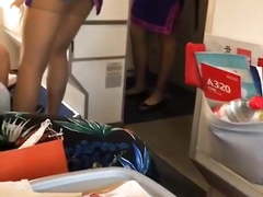 Upskirt air hostess pantyhose
