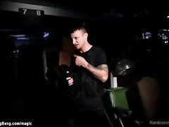 Tall Man and other guys gangbang slut