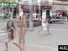 Sexy Brunette Michaela Isizzu Strips in Public