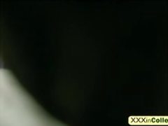 Long hair brunette college girlfriend fucked lover with his buddy for threesome