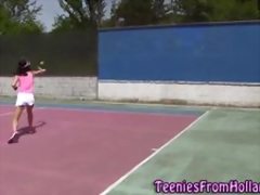 Dutch teenager rubs pussy