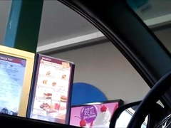 Car hop sneaks a look at bulge