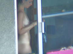 Young neighbour coming back from vacation caught naked