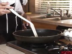 Beauty Maid Daisy Dukes Slammed in the Kitchen and Eating Cum