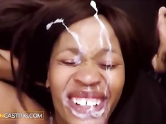 Aspiring Black Models Get Fed Interracial Facial Sloppy Cumload For Christmas Compilation