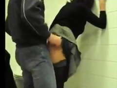 Lovers in toilet restaurant