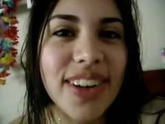 Amateur Chubby Latina teen strips