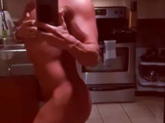 Female bodybuilder posing nude