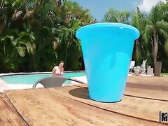 Pool Party where Abella Spreads Ass & Squirts