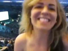 German Football fan flashing her nude body