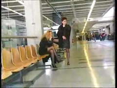 Two french lesbians in airport