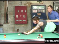 Busty german milf fuck on billiard table