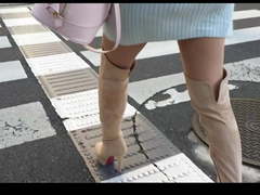 Sexy high heels boots and mini dress from Asia street