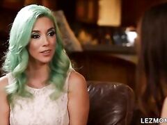 Jelena Jensen and Lana Rhoades in a lesbian scene