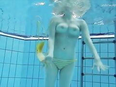 The girl in striped bikini Lada Poleshuk