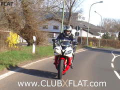CLUBXFLAT-  biker babe towed after breakdown