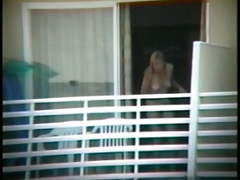 Real Voyeur - Full Frontal Nude Blonde in Balcony