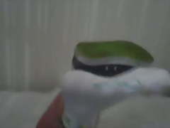 Cuffed playboy sockjob p1