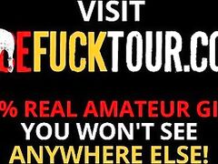 Lucky goth whore finally finds a huge cock to fuck her face