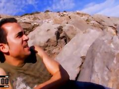 Ugly stout girl fucked in the butt on the beach