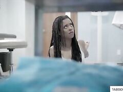 Crazy doctor try to fuck ebony beauty