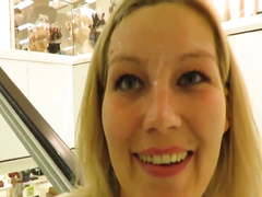 German amateur hairy blonde fucked in changing room.