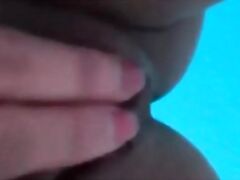 Layla Bathroom Striptease and Masturbates on the Couch