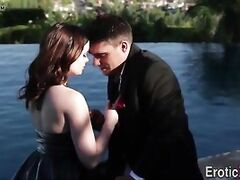 Blindfolded babe gets cum