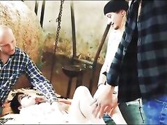 Old MacDonald had a farm and a teen get milk from 3 swines