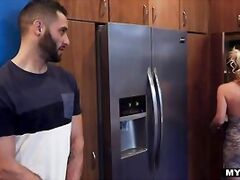 Bossy Blonde Stepmom orders Chap to Lick