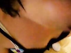 BBW gags and spits on cock