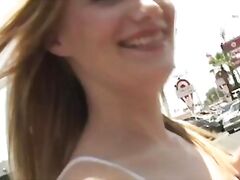 Cute little white girl takes 2 big black cocks!