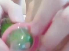 Lungkondoi young asian girl and small cucumber