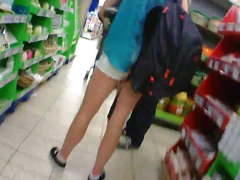 Stalking Hot Pants Girl Shop Part 2