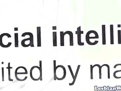 Lesbian threesome pussylicking after shower