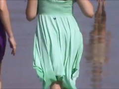 Voyeur spring break jiggly ass see thru dress