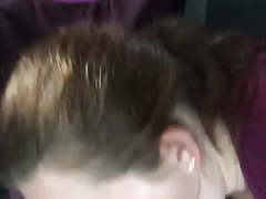 Cheating wife sucks my cum out in the car