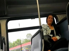 Woman takes a glance (or two) at bulge