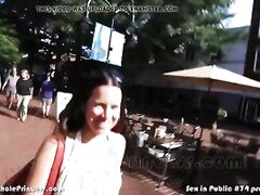 Wife takes another load of cum in restaurant bathroom