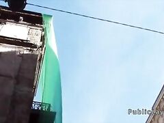 Russian blonde nurse banging in public