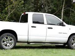 Buxomy Babysitter can't wait to Fuck wild in a Pick-up Truck